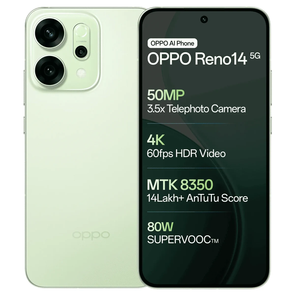 oppo Reno 14 5G - Mint Green / 8GB / 256GB