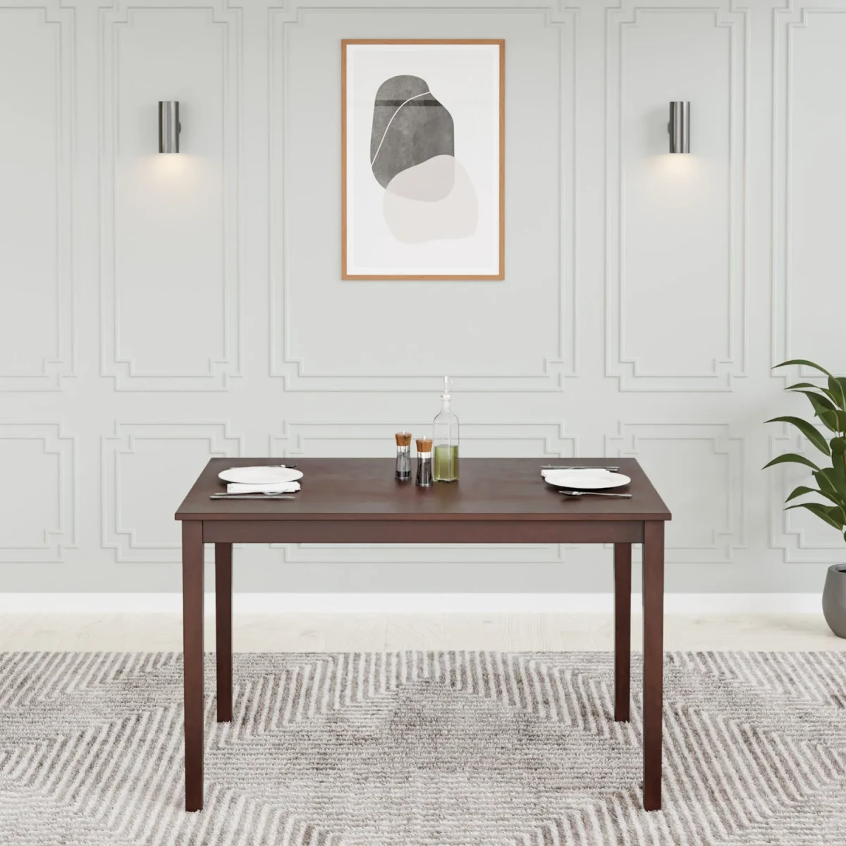 Nilkamal Gem Four Seater Dining Table (Cappuccino) - Brown